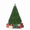 5 FT artificial Christmas tree with 519 branch tips, hinged design, and surrounded by colorful gift boxes for festive decor.