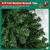 Close-up of the 5 FT artificial Christmas tree showcasing 519 full-bodied branch tips with vibrant green PVC leaves.