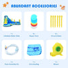 Multifunctional inflatable water bounce with 735W blower, includes repair pack, ground stakes, and carrying bag for.