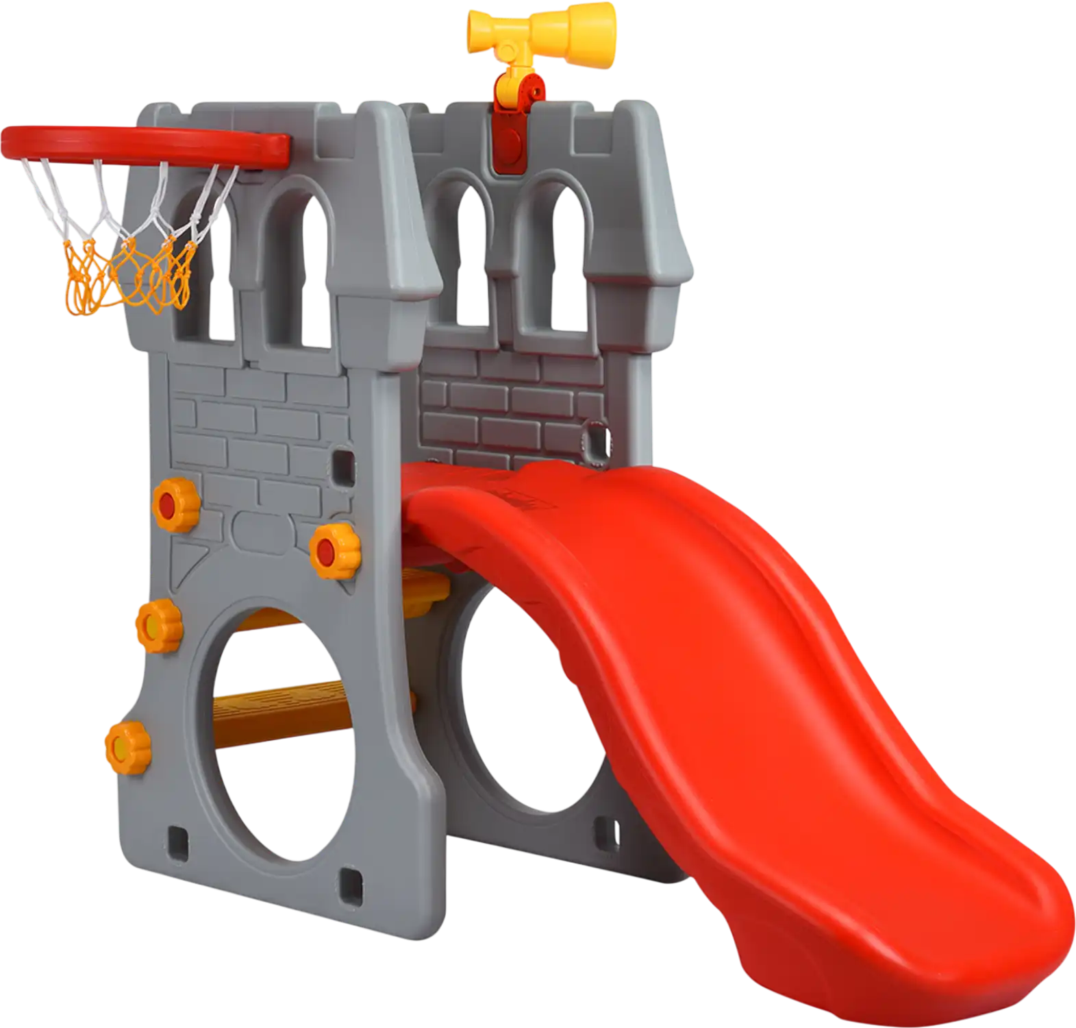 Costway 5-in-1 Toddler Climber Slide Playset w/ Basketball Hoop Telescope 69875123 New