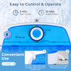 Control panel of the 5.5 lbs portable semi-auto washing machine with timer settings for convenient laundry use.