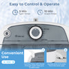 Portable mini washing machine in gray with a spin basket, 10-min wash timer, and drainage hose for easy use.