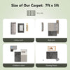 Gray 5 x 7 feet modern rectangular soft shag area rug shown in living room, bedroom, children's room, and nursing room.