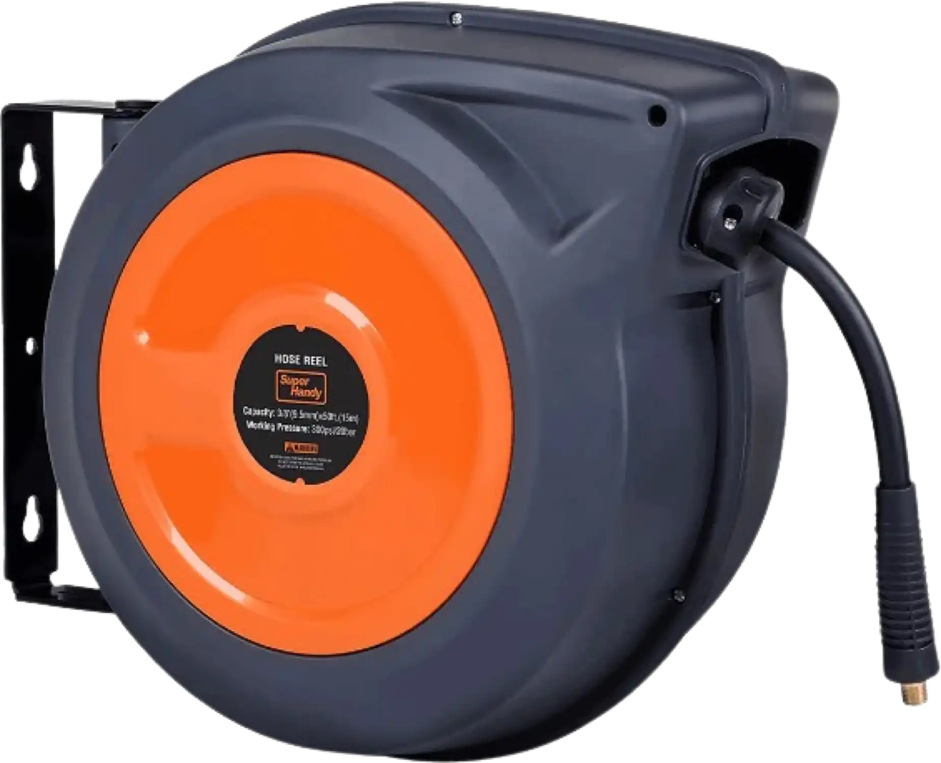 Super Handy GUR020 Retractable Air Hose Reel Mountable 3/8
