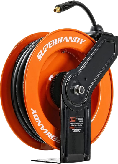 Super Handy GUR075 Retractable Air Hose Reel Single Arm 3/8