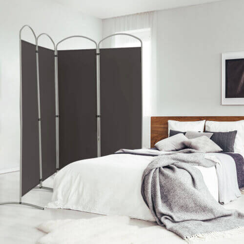 6.2Ft Folding 4-Panel Room Divider for Home Office Living Room -Gray - Gallery View 1 of 10