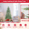 6.5 ft pre-lit artificial cypress Christmas tree with fireproof PE branches and warm white lights for festive decor.