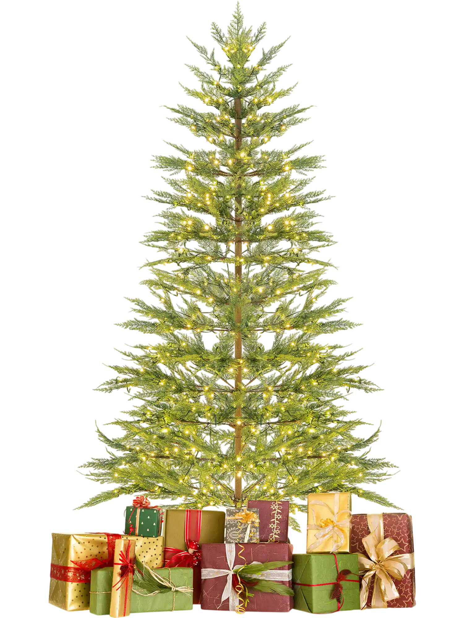 Costway Pre-Lit Hinged Artificial Cypress Christmas Tree 6.5/7.5' 43872591 New