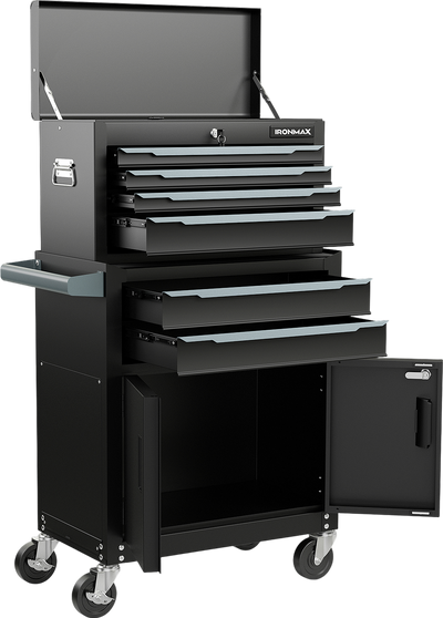 Costway Rolling Tool Storage Chest Cabinet 6-Drawer with Universal Wheels and Hooks New