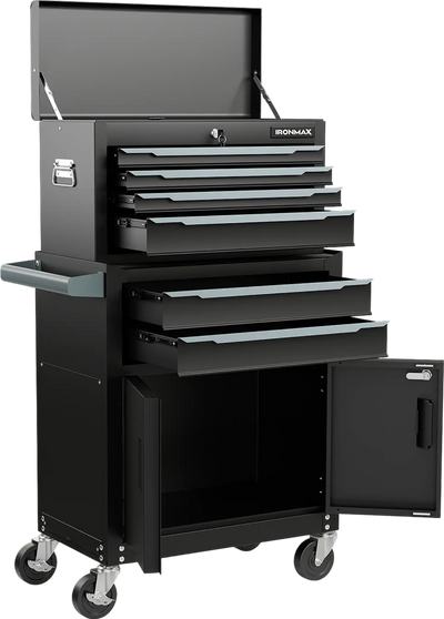 Costway Rolling Tool Storage Chest Cabinet 6-Drawer with Universal Wheels and Hooks New
