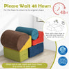 Multicolor 6-piece baby climbing blocks made of high-density foam, featuring safe hidden zippers and convenient.