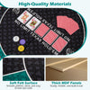 Round 48-inch foldable poker table mat with cushioned armrests and cup holders, ideal for 6 players during game nights.