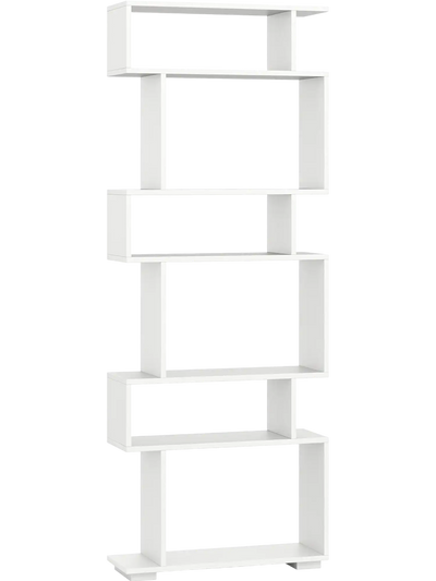 Costway 6-Tier Geometric S-Shaped Bookshelf Home Office 985643721 New