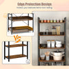 6-tier tall industrial bookcase with open shelves and hooks, featuring raised edges for protection and sturdy metal.