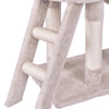 Close-up of the scratching posts on a 56-inch cat play tree, featuring soft fabric and sisal rope for scratching.