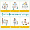 6-in-1 Baby Activity Center with adjustable height, rotating seat, and detachable toys for interactive play and.