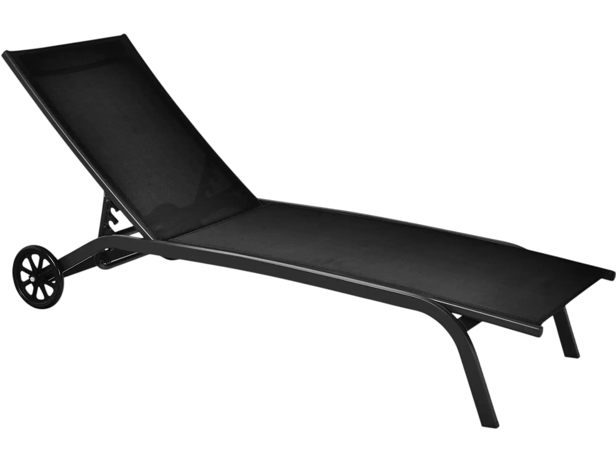 Costway Adjustable Outdoor Chaise Lounge Recliner with Wheels 85326914 New