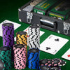 600-piece poker chip set with 14g claytec chips, card shuffler, and carrying case, perfect for Texas Holdem and.