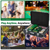 600-piece poker chip set with carrying case, featuring 14g chips and accessories for casino-style games anywhere.