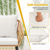 Soft cushions with removable covers and high-elasticity filling for the 3 Piece Patio Bistro Set, ideal for outdoor.
