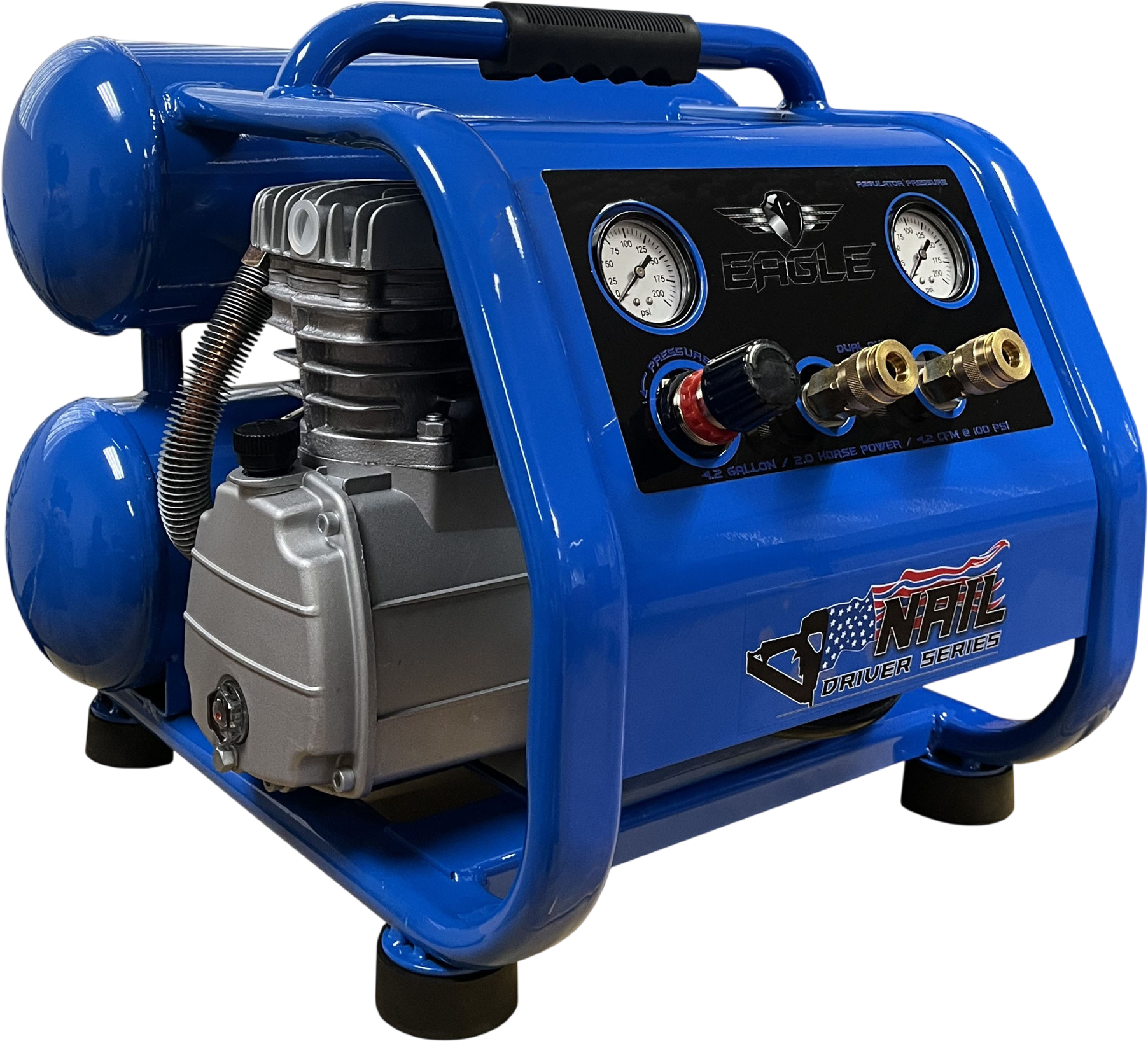 Eagle TS2018L+ Air Compressor Hand Carry Frame 125 PSI 4.2 Gal. 4.2 CFM 2 HP Electric 120V New