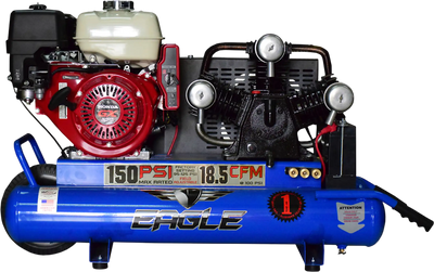 Eagle TT90GE Air Compressor Wheelbarrow 150 PSI 10 Gallon 18.5 CFM 9 HP Honda GX270 Electric Start New