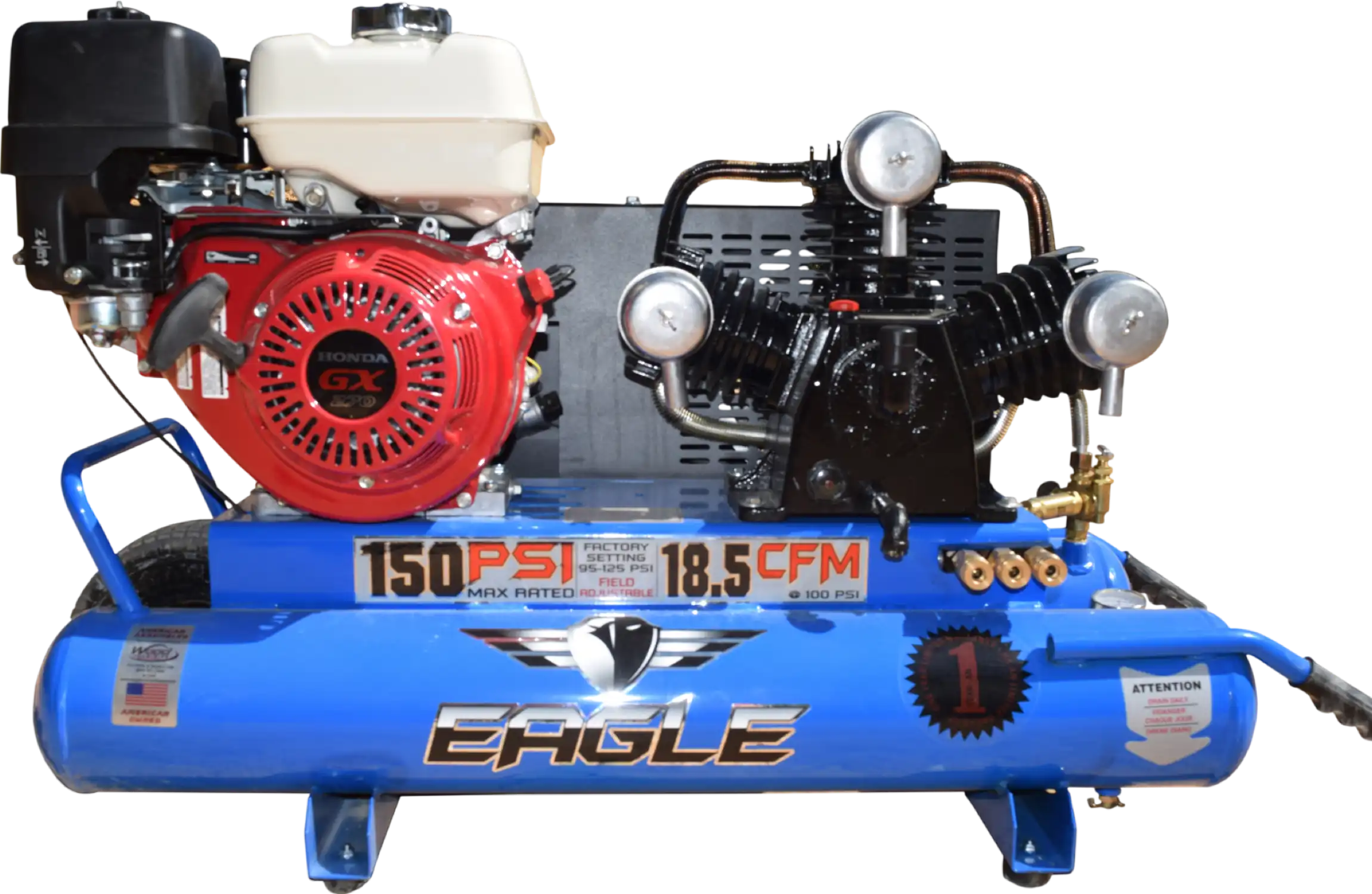 Eagle TT90G Air Compressor Wheelbarrow 150 PSI 10 Gallon 18.5 CFM 9 HP Honda GX270 New