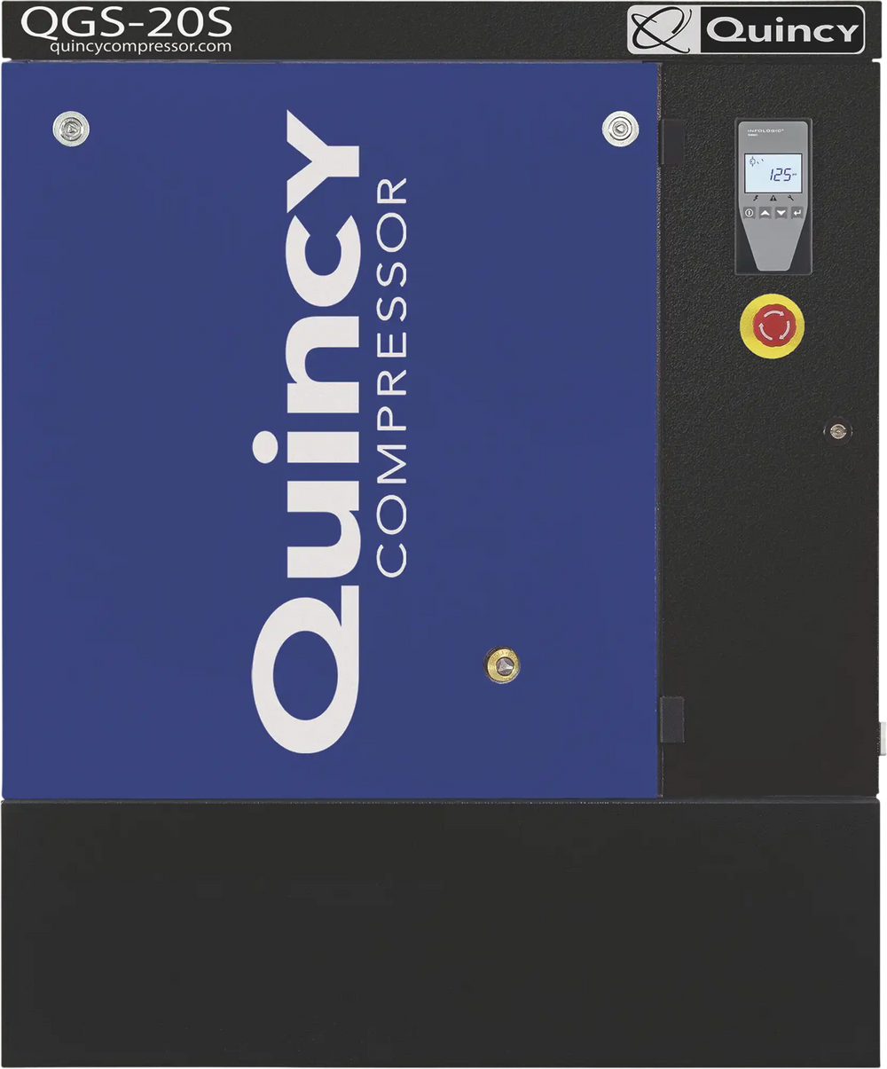 Quincy Compressor QGS 20 S Rotary Screw Air Compressor Floor Mounted, 230V 3-Phase, 20 HP, 60.8 CFM New