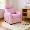 Ergonomic PU Leather Kids Recliner Lounge Sofa for 3-12 Age Group-Pink - Gallery View 1 of 10