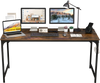 60-inch rustic brown computer desk with built-in charging station, sturdy metal frame, and extra storage bag for.