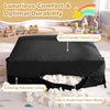 60-inch black crash pad with a skin-friendly velvet cover, perfect for kids' play, relaxation, and sensory input.