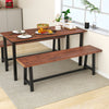 60-inch dining bench with a sturdy metal frame, designed for 3 people, perfect for entryways or dining areas.