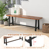 60-inch dining bench with a sturdy metal frame, featuring a comfortable footrest and farmhouse design for entryways.