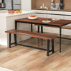 60-inch dining bench with a heavy-duty metal frame, seating up to 3 people, perfect for entryways or dining areas.