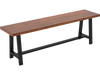 60-inch dining bench with a sturdy metal frame and rustic wood top, perfect for entryways or dining areas.