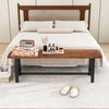 60-inch entryway shoe bench with a sturdy metal frame, showcasing a rustic wood top and farmhouse design for versatile.