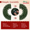 60-inch pre-lit artificial Christmas wreath with 200 warm white LED lights, featuring simple assembly and festive.