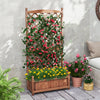 60-inch tall raised garden bed with diamond lattice trellis, crafted from solid fir wood, perfect for climbing plants.