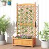 60 Inch Tall Raised Garden Bed with Diamond Lattice Trellis and Drainage Holes-Orange - Gallery View 1 of 11