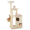 60-inch tall cat tree with 2-story condo, sisal scratching posts, and cozy hammock for playful feline relaxation.