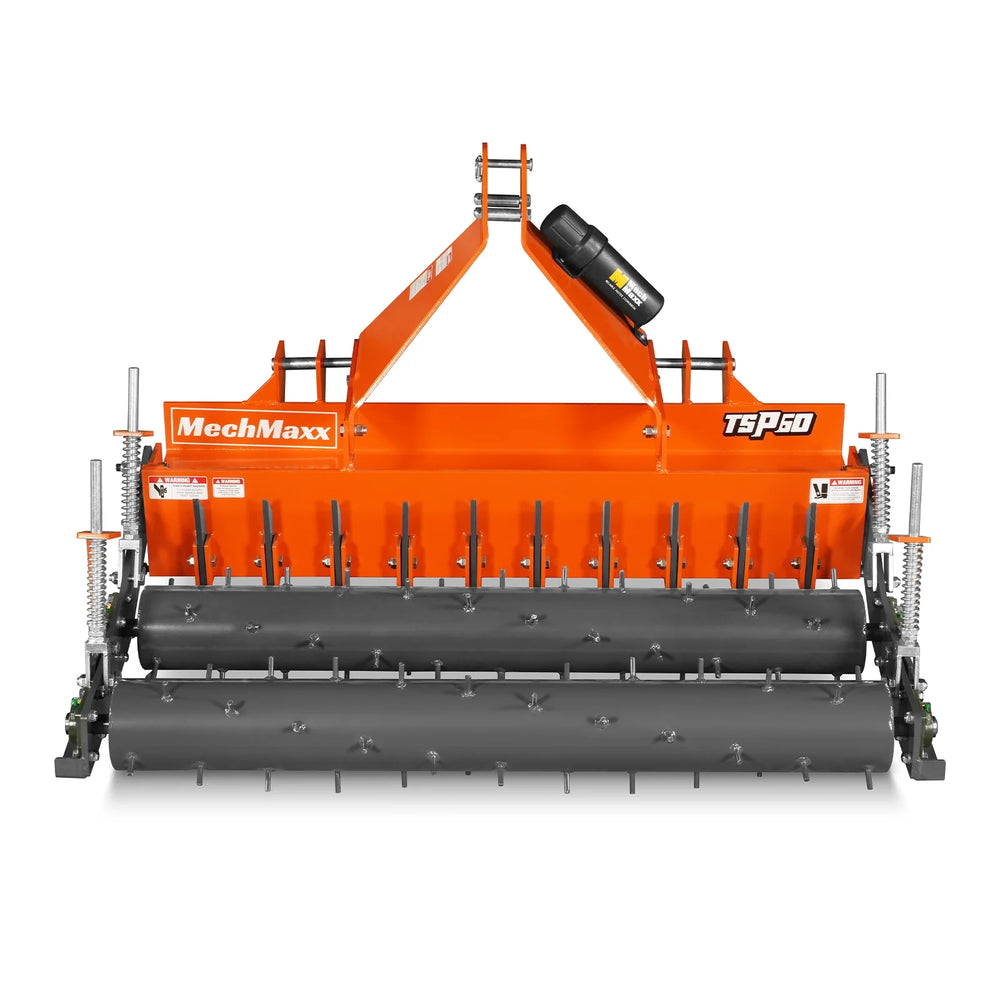 60" Heavy Duty Soil Pulverizer,  Double Spiked Roller,  21 Shanks,  Category 1 and 2,  3 Point Hitch Tractor Attachment,  TSP60D