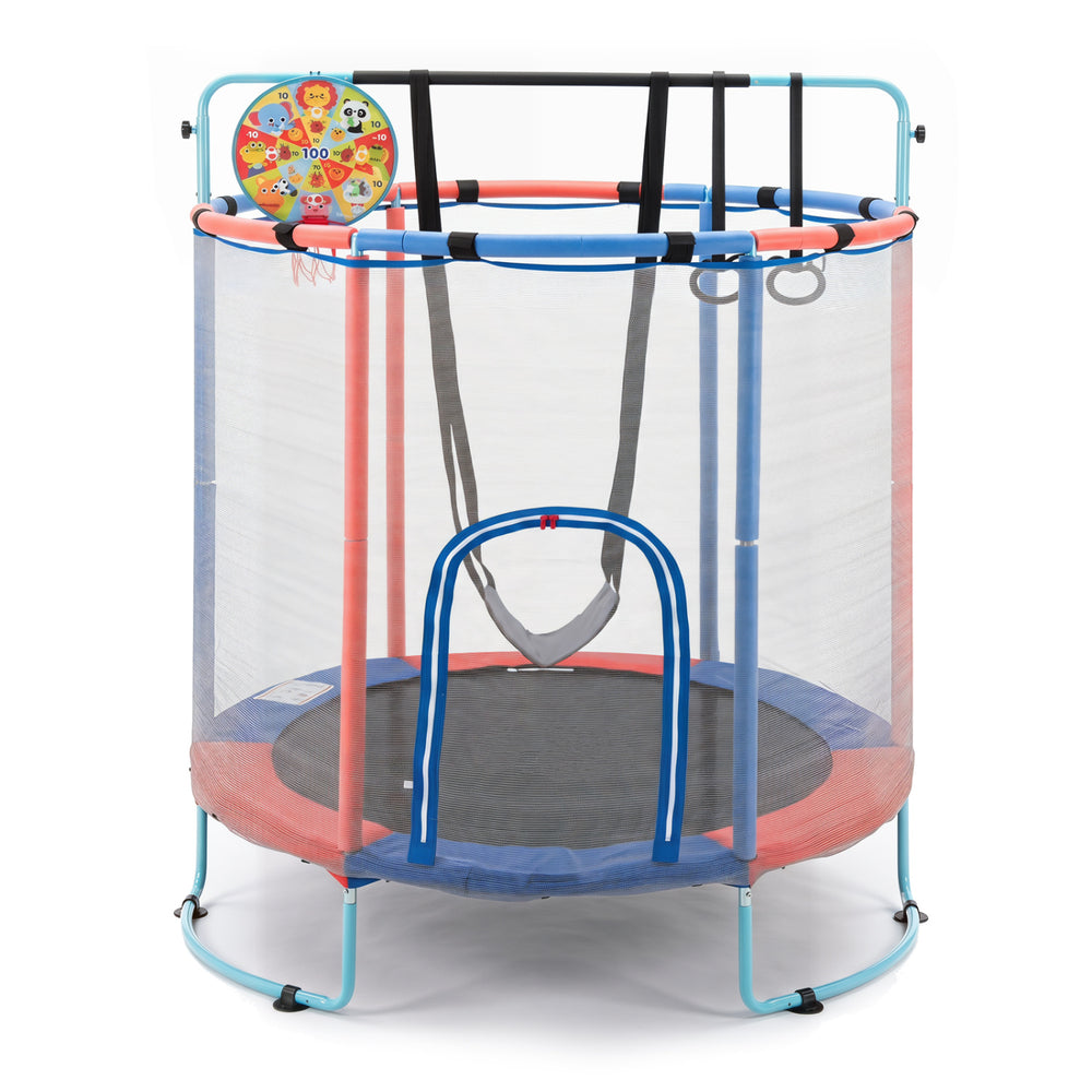 60 inch 6-in-1 Kids Toddler Trampoline with Gymnastics Bar-Navy - Gallery View 1 of 1