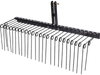 60-inch pine straw rake with 26 metal coil tines, designed for efficient debris collection in landscaping projects.