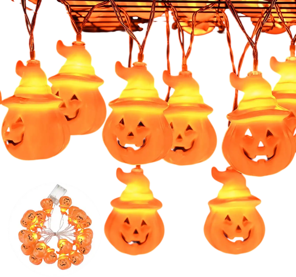 Yescom String Light 10Ft Orange Pumpkin 20 LEDs New