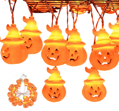 Yescom String Light 10Ft Orange Pumpkin 20 LEDs New