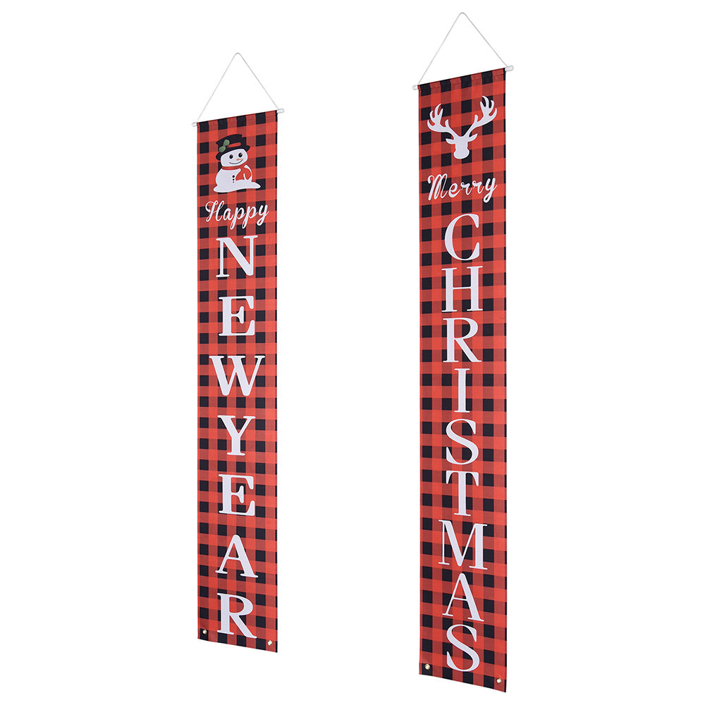 Yescom Christmas Door Welcome Sign Happy New Year Set of 2 New