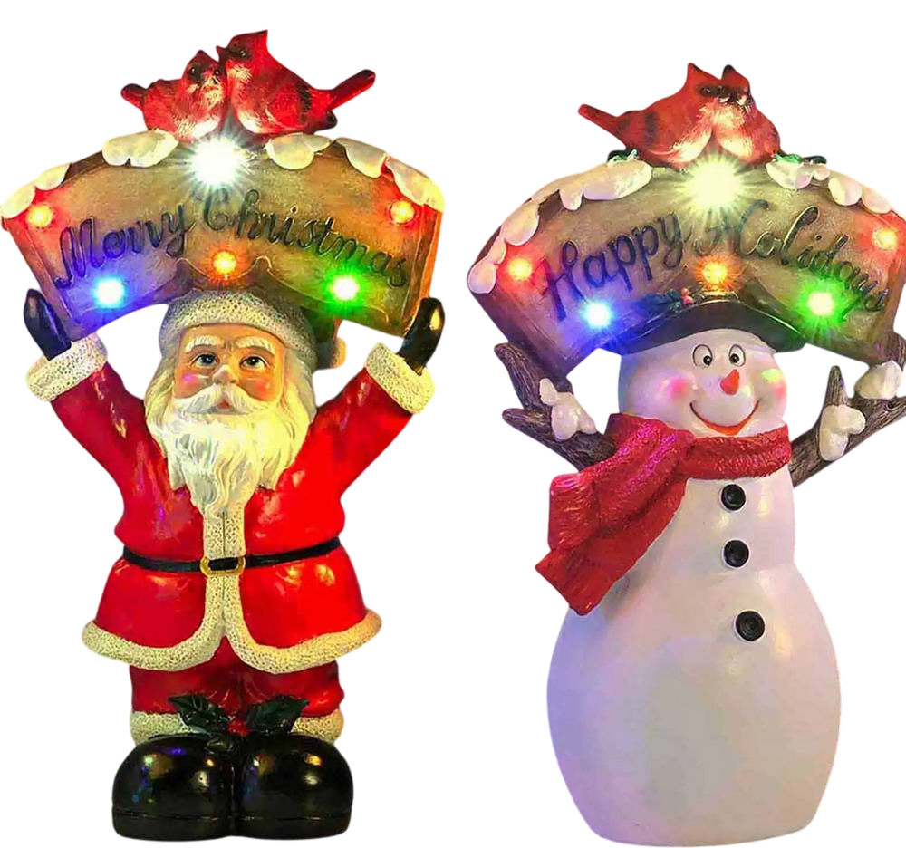 Yescom Pre-lit Christmas Figurine 12" (Santa Snowman Optional) New