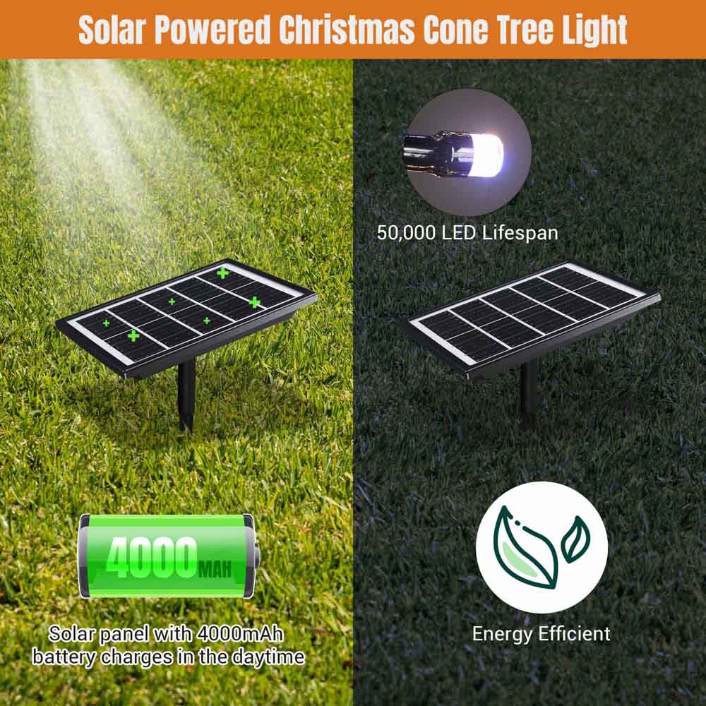 Yescom Outdoor Christmas Tree 9ft Prelit Lightshow Solar Powered RGB New