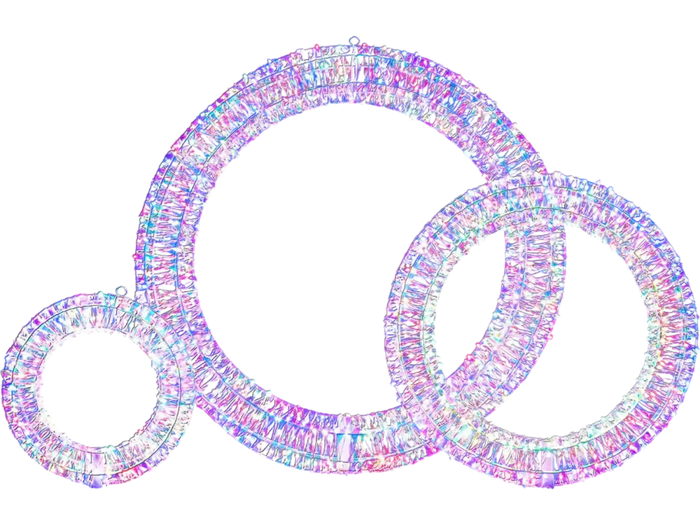 Yescom Outdoor Prelit Christmas Wreath 3-Set 1700 Lights New