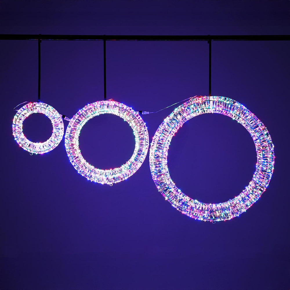 Yescom Outdoor Prelit Christmas Wreath 3-Set 1700 Lights New